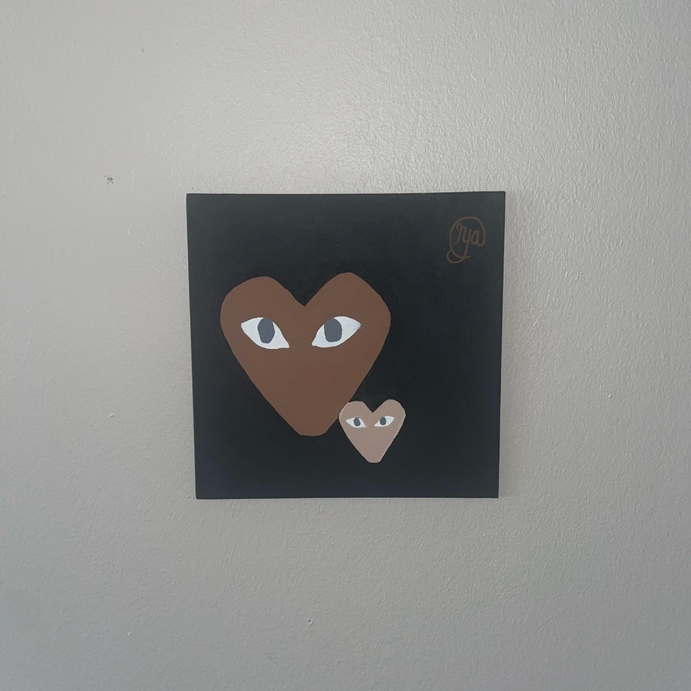 Hand painted CDG Acrylic Painting🤎🤍